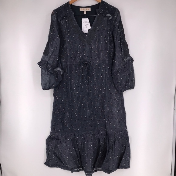 Dolan Anthropologie Zoe Embroidered Midi Dress XS NWT $268 - Picture 2 of 8